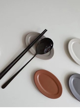 韩国代购进口陶瓷筷子托筷子架创意小碟家用托勺垫放筷支架