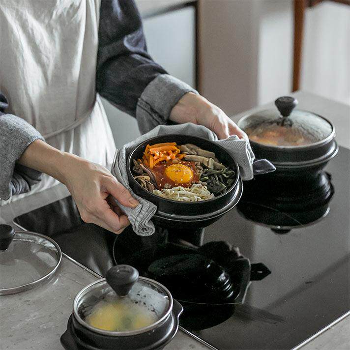 韩国代购进口高品质煲仔饭专用铁砂锅家用电磁炉燃气烤箱通用汤锅
