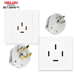 德力西三相四线插座25A四孔空调16a暗装86型大功率380V电工业插头