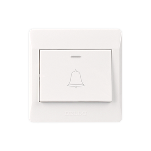 德力西门禁开关家用出门自复位回弹门铃按钮开关面板有线电铃86型