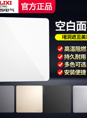 德力西86型空白面板家用墙壁暗插座底盒挡板盖板开关堵洞装饰盲板