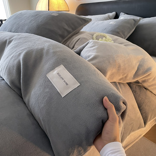 2025新款牛奶绒单被套可机洗单人宿舍被罩珊瑚绒被芯套保暖被套冬