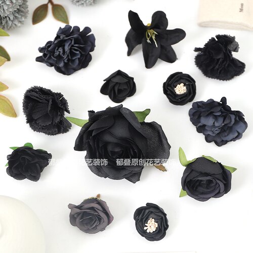 黑色系仿真花diy手工家居装饰