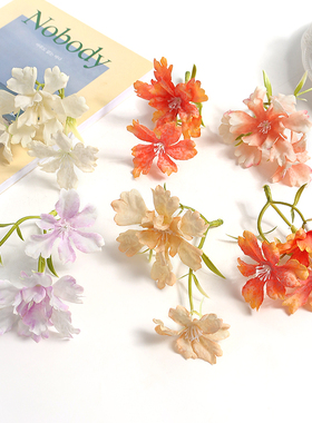 仿真蝶艺兰花 家居装饰绢花diy手工头饰簪花材料婚庆花艺谷美装饰