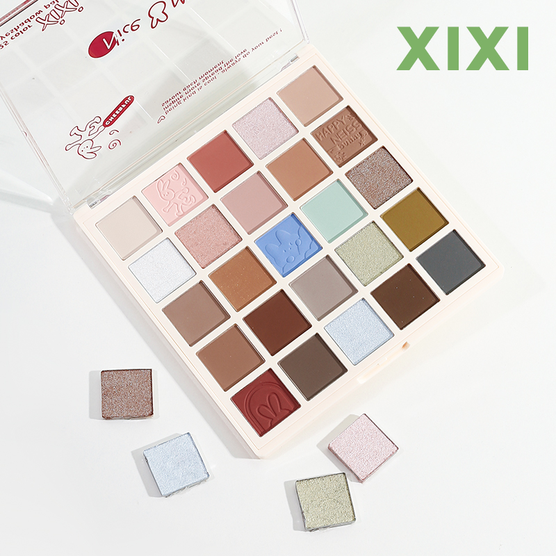 二十五色缤纷大盘！xixi眼影高光腮红修容一体盘大地色多色系大盘