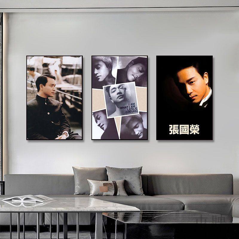张国荣装饰画复古怀旧酒吧港式餐厅音乐周边琴行男神明星挂画灯箱