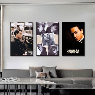 张国荣装饰画复古怀旧酒吧港式餐厅音乐周边琴行男神明星挂画灯箱
