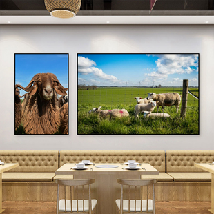 羊肉馆装饰画烧烤店烤肉店火锅店羊餐馆面馆酒楼挂画灯画灯箱壁画