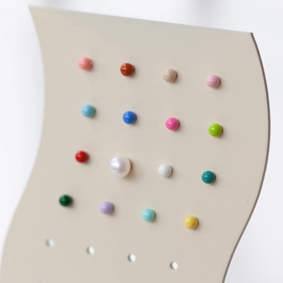 白百何同款彩虹小球耳钉