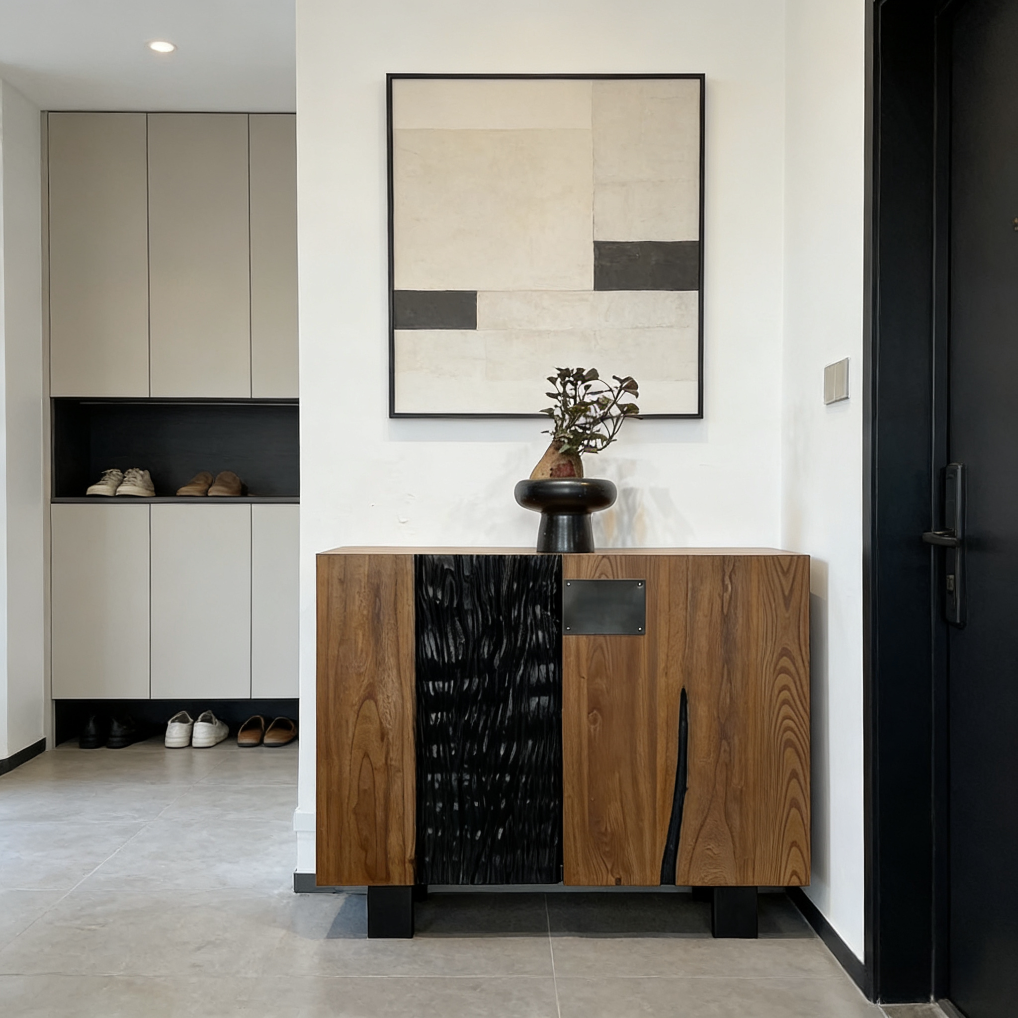 现货特价侘寂风实木餐边柜客厅靠墙装饰柜斗柜玄关极简落地矮柜子