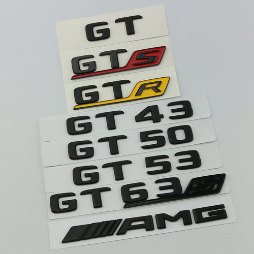 适用奔驰GTAMG车标GTS GT50 63S GTR改装亮黑后尾标V8BITURBO贴标