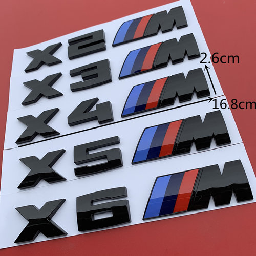 适用于宝马M车标X2 X3 X4 X5 X6改装X2M X3M X4M X5M X6M标后尾标
