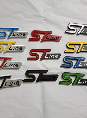 适用于福特新探险者STline福克斯改装金属车标尾标运动版中网标贴