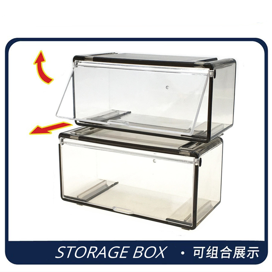 风火轮小车收纳盒 1:64车模展示盒防尘盒塑料透明灰色 可组合