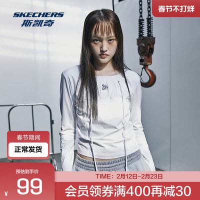 Targetto联名丨斯凯奇女款潮流千禧风休闲复古圆领修身长袖上衣