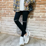 Черные леггинсы, демисезонные тонкие хлопковые штаны, 2019, высокая талия