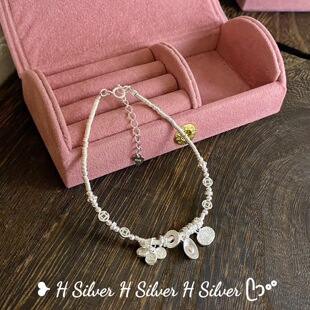 S925纯银铜钱元宝心想事成碎银盘缠招财手链女款2025新款轻奢手串