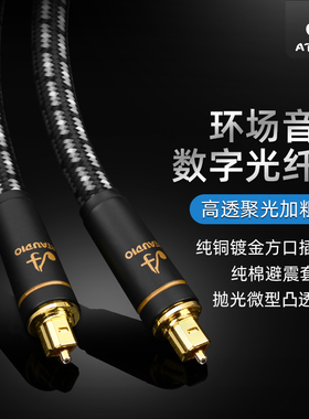 发烧级光纤音频线spdif光纤线数字方口电视5.1声道功放音响连接线