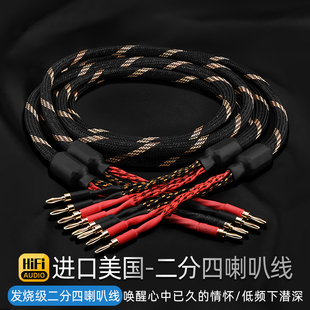 美国西电 进口发烧喇叭线香蕉头无氧铜HIFI主音箱功放胆机连接线