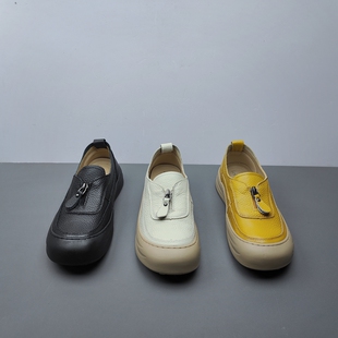 特~福利！头层牛皮民族风妈妈鞋复古乐福鞋女鞋软底真皮女单鞋