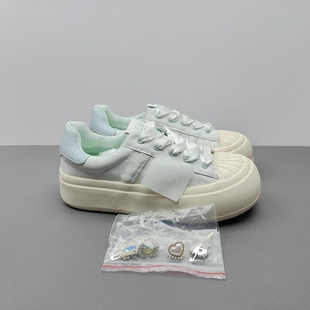 大码休闲厚底小白鞋女鞋透气松糕底运动板鞋百搭四季圆头鞋40码