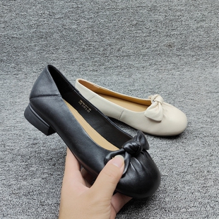 25春季 舒适牛皮妈妈鞋 新款 平底断码 休闲百搭 真皮单鞋 清仓尾货女鞋