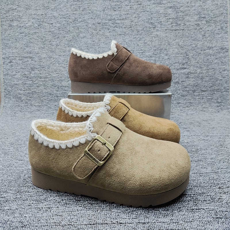 25秋冬加绒防滑厚底乐福鞋女
