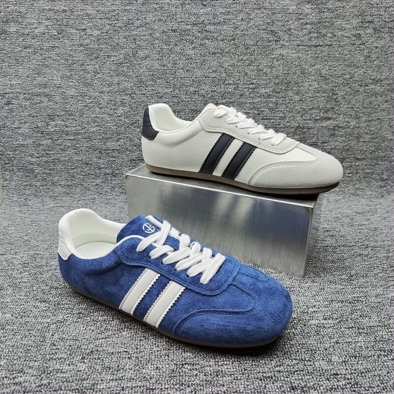 2026春季新款女鞋休闲阿甘鞋运动圆头系带平底德训鞋透气舒适软底