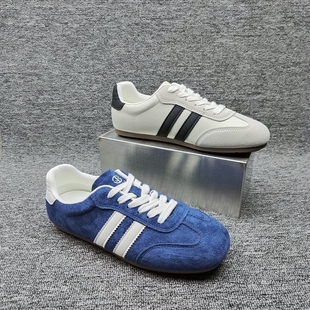 休闲阿甘鞋 2026春季 新款 女鞋 透气舒适软底 运动圆头系带平底德训鞋