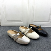 玛丽珍半拖鞋 韩式 松糕底内增高百搭时尚 女鞋 圆头 蝴蝶结包头拖鞋