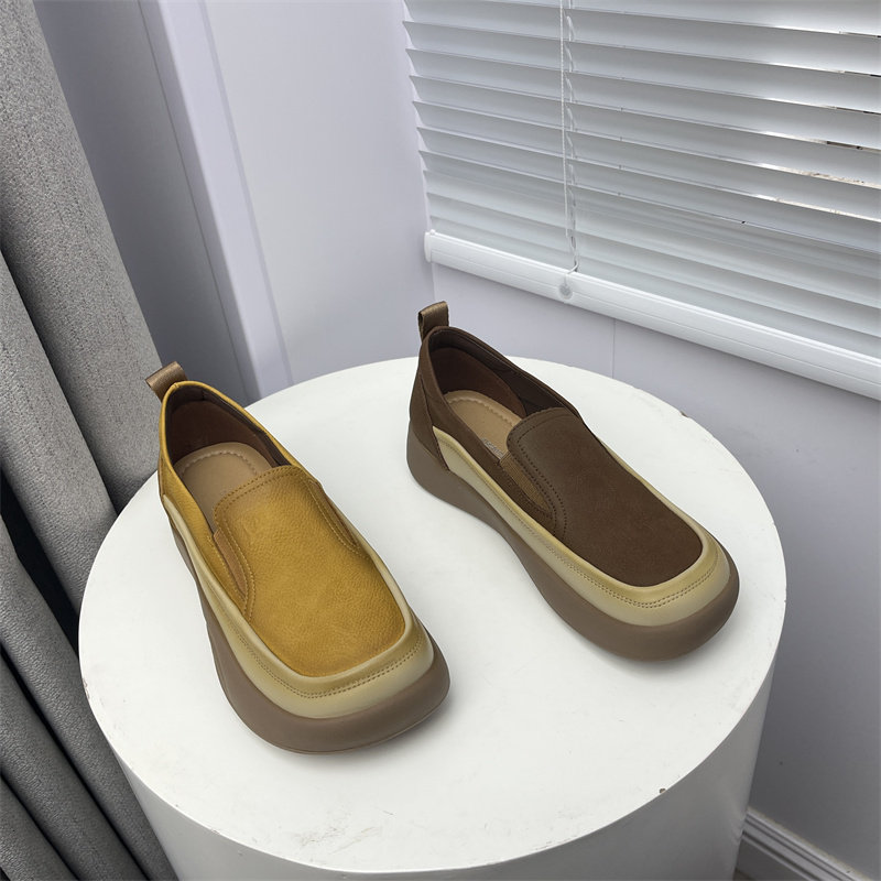 清仓尾货女鞋春季新款真皮时尚舒适软底乐福鞋百搭懒人鞋休闲牛皮