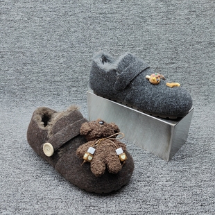 25秋冬季复古绒面乐福鞋女鞋软底防滑舒适套脚休闲保暖加绒棉鞋