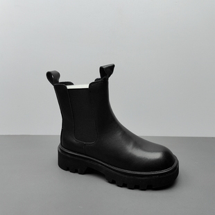 马丁靴真皮加绒切尔西靴36.37.38 小短靴时尚 2025新款 撤柜尾货女鞋