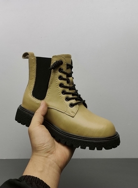 英伦风真皮马丁靴女秋季系带短靴百搭平底机车靴套脚单靴35.39