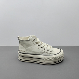 2025春季新款女单鞋工厂系带韩版橡胶底圆头头层牛皮厚底40码