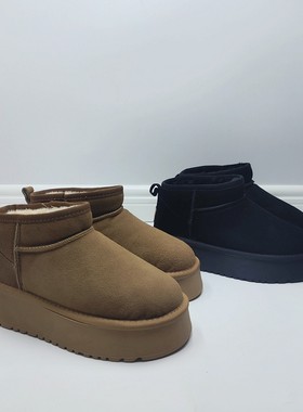 雪地靴加绒厚底保暖百搭女短靴