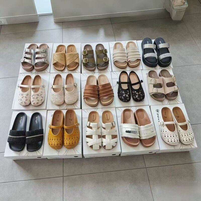 福利！夏季清凉女鞋勃肯一字拖平跟女凉拖外穿沙滩鞋软底包头拖