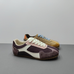 真皮系带轻便休闲德训鞋 24新款 女单鞋 清仓春秋季 百搭平底运动 断码