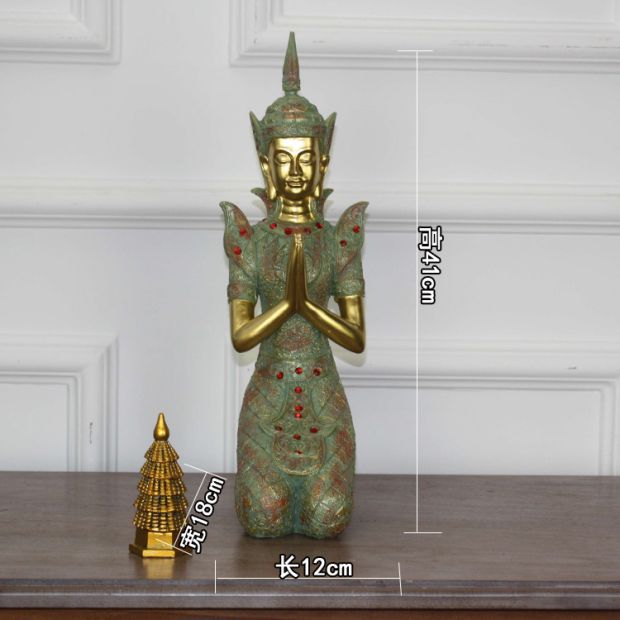 泰国大跪佛摆件 SPA会所泰式餐厅酒店迎宾佛软装饰品工艺品佛像