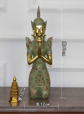 泰国招财大跪佛摆件泰式餐厅迎宾