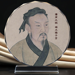 端木赐子贡西南文财神偏财神水晶摆台办公室桌面文创装饰摆件定制