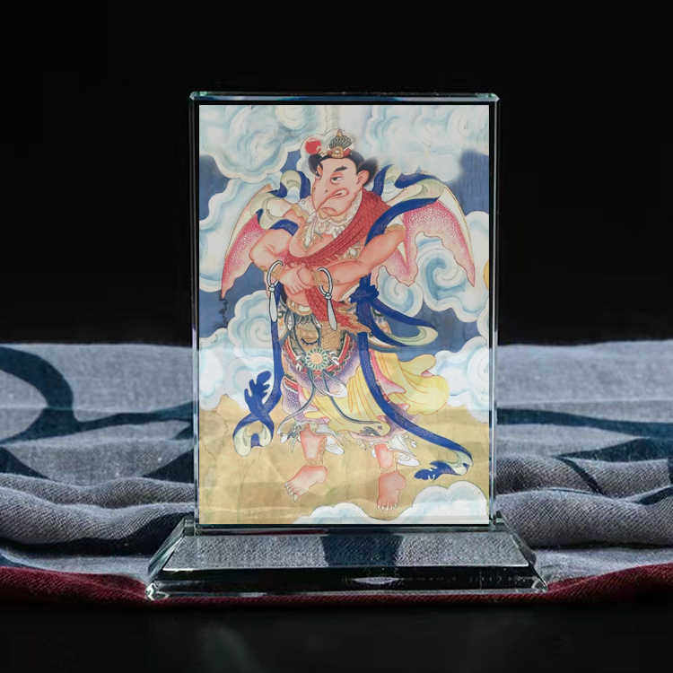 邓天君画像水晶摆件供奉工艺品桌面摆台装饰品创意图片定制