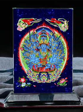 金刚藏王菩萨萨埵水晶摆台玄关书房客厅办公室桌面工艺品摆件定制