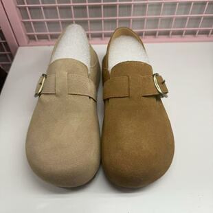 卓诗尼内增高勃肯鞋女款2026新款春季一脚蹬女鞋两穿厚底博肯单鞋