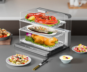 ZHENMI臻米折叠蒸汽料理锅Z6电蒸锅家用蒸笼透明多功能大容量三层