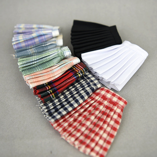 6分BJD短裙 30cm胖娃娃 六分兵人衣服装 格子百褶裙子 兵人jk短裙