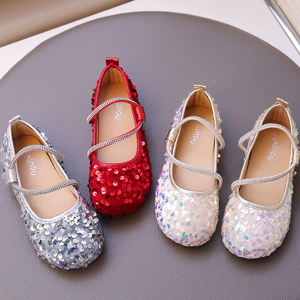 女童公主鞋2025春秋季新款软底儿童单鞋小女孩演出鞋宝宝水晶童鞋