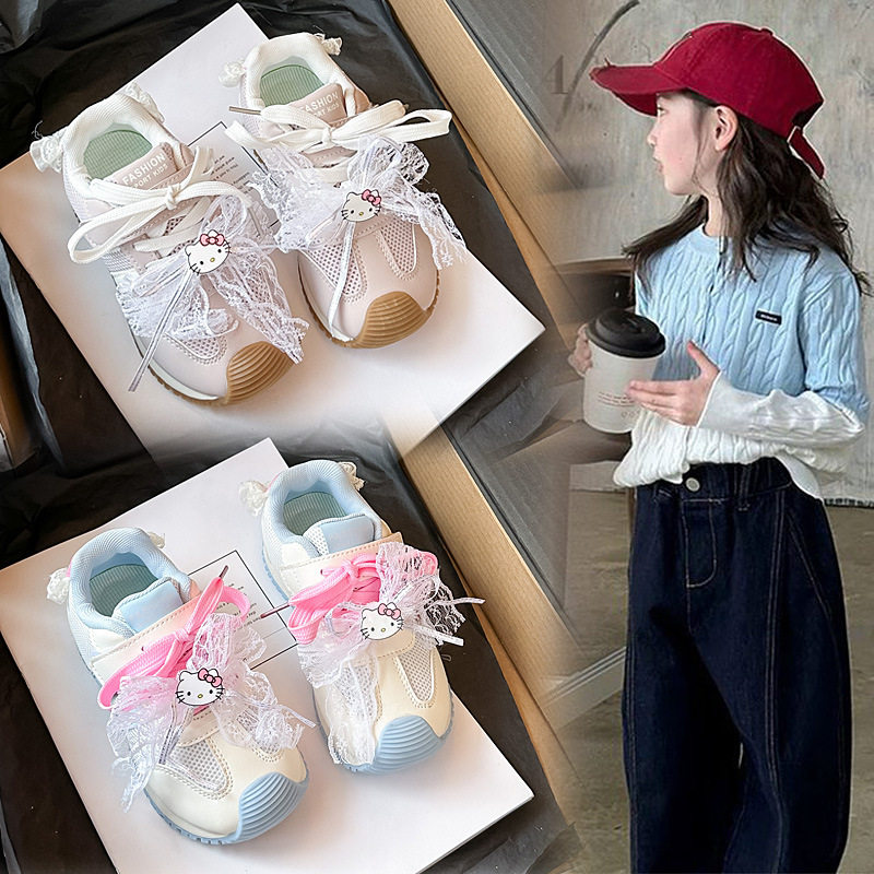 女童公主运动鞋2026年春夏小女孩中大童网面蕾丝蝴蝶结玩偶休闲鞋,童鞋/婴儿鞋/亲子鞋,运动鞋,淘宝优惠券,粉丝福利购,淘宝优惠卷