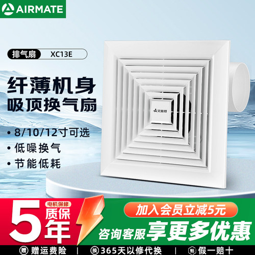卫生间12寸低噪音吸顶式排气扇