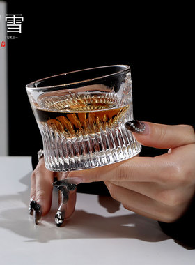水晶玻璃烟霞杯 初雪正品hatsuyuki茶杯酒杯主人杯耐热日式侘寂杯